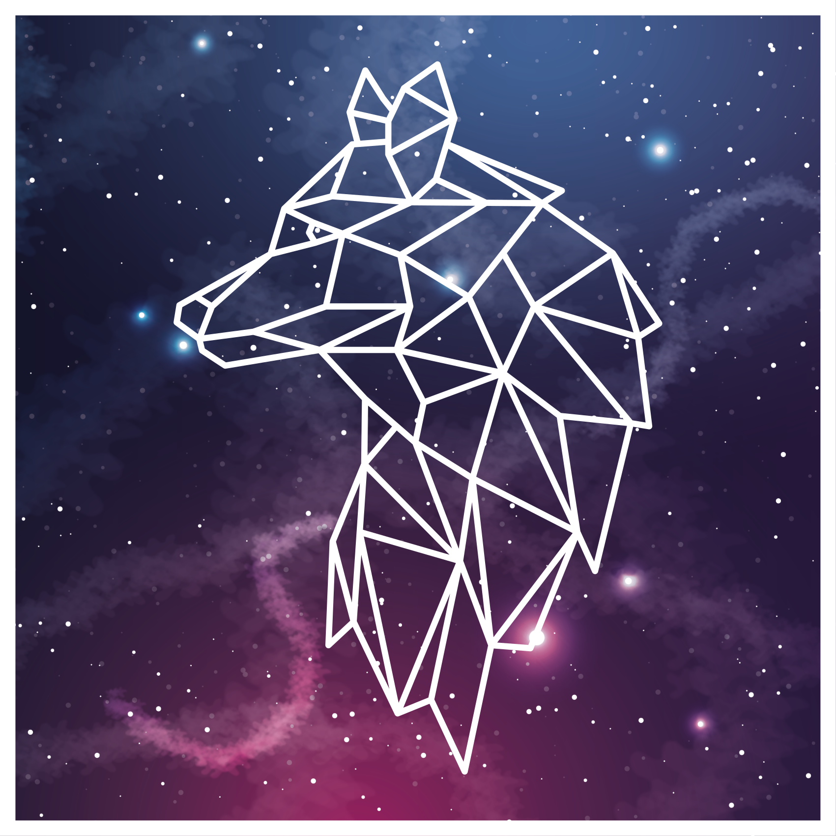 Geometrinis lokio siluetas gyvūnų spaudos vinilo kilimėlis - „Tenstickers“