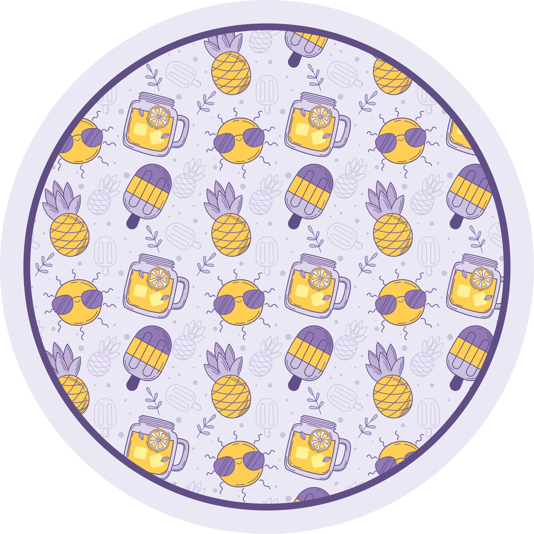 Tropinės vasaros pramogos vinilinis kilimėlis - „Tenstickers“