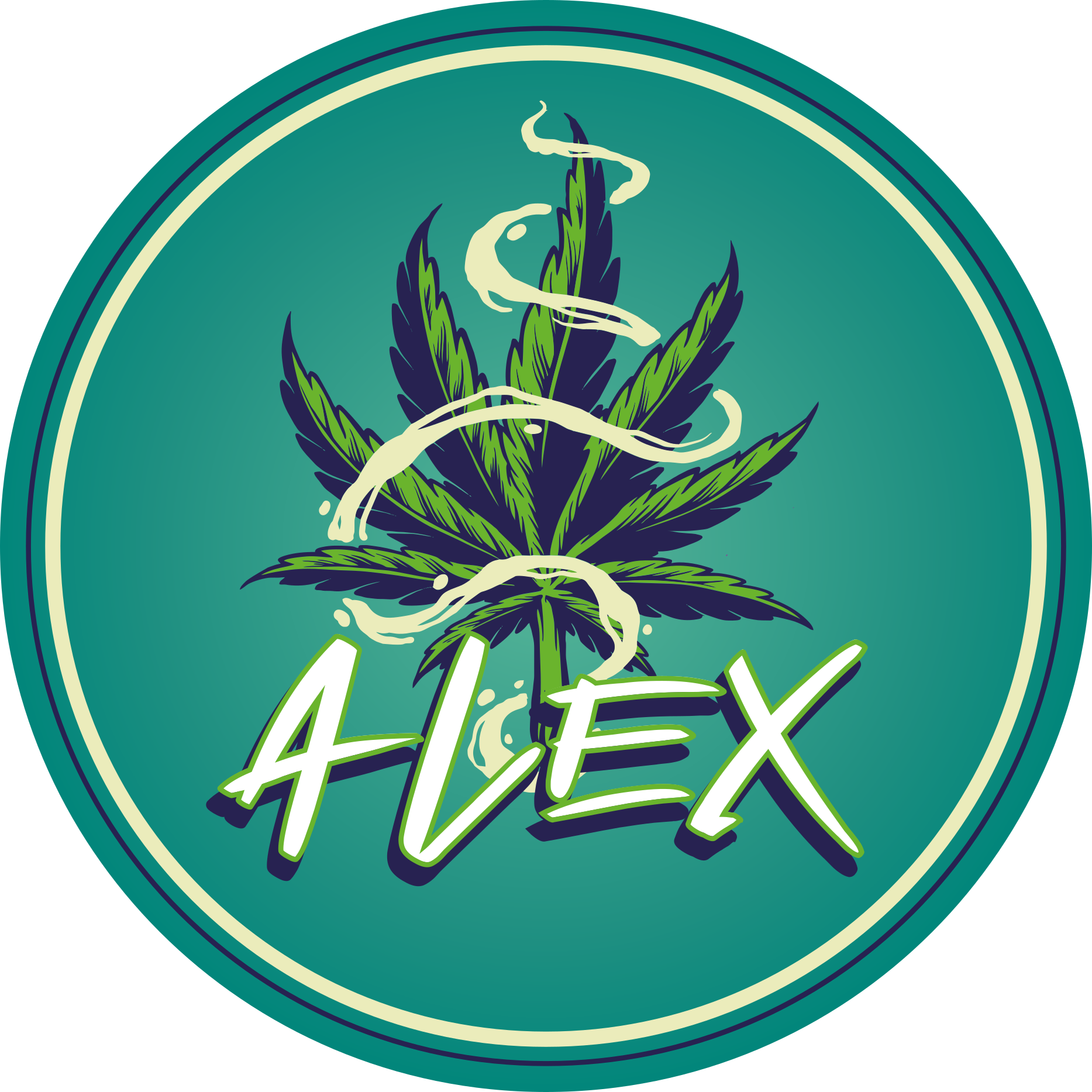 Kanapių iliustracija graffiti personalizuotas kilimėlis - „Tenstickers“