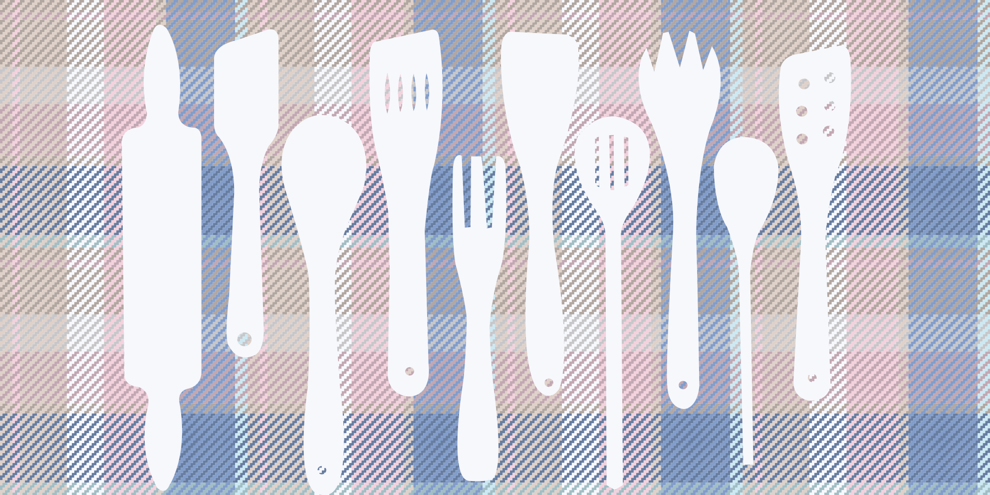 Virtuvės reikmenų siluetai kilimas virtuvei - „Tenstickers“