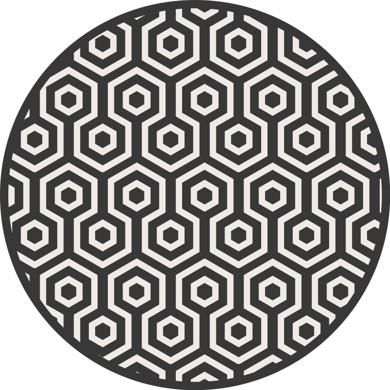 Geometrinis juodos ir baltos formos senovinis kilimas - „Tenstickers“