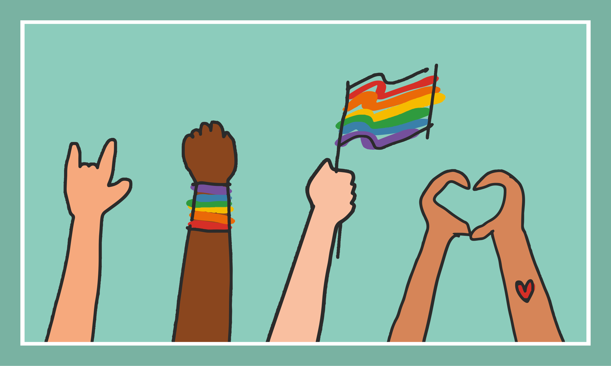 įvairios rankos aukštyn renginio vinilo kilimas - „Tenstickers“