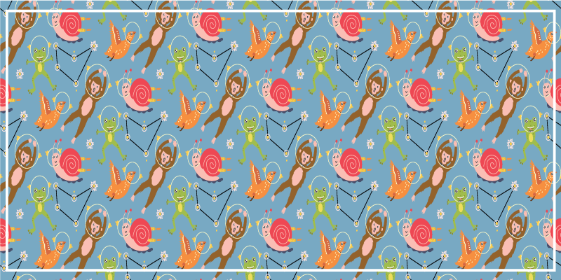 Spalvingi miško gyvūnai astronautai žvaigždės kilimas - „Tenstickers“