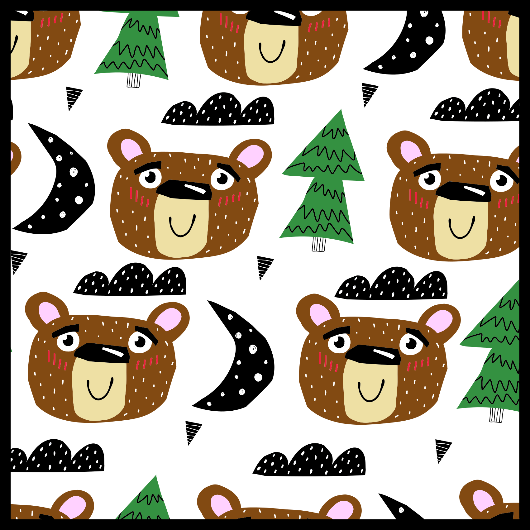 Vientisos spalvos lokiai ir medžiai šiaurietiškas vinilo kilimas - „Tenstickers“