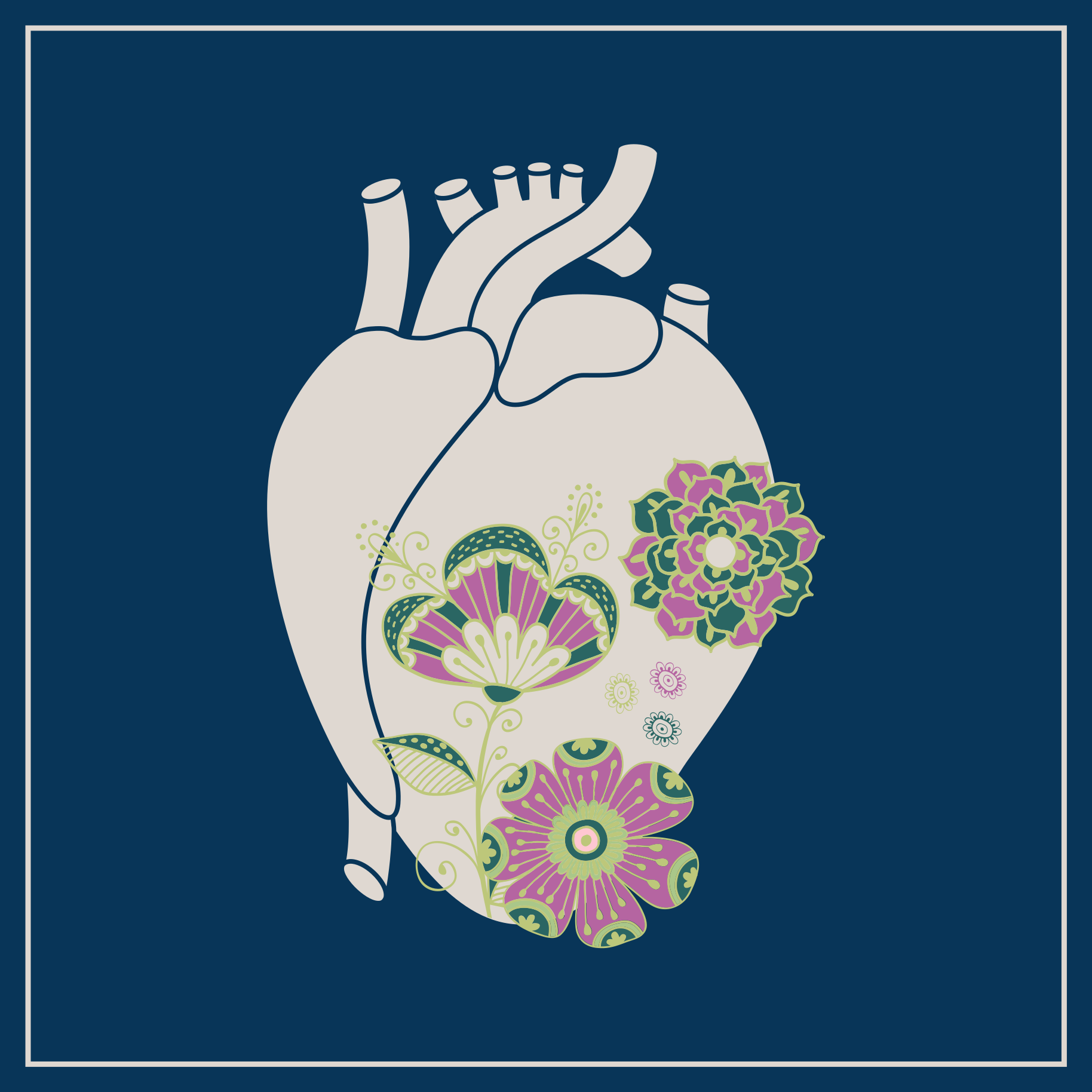 širdies gėlių raštas skandinaviski kilimai - „Tenstickers“