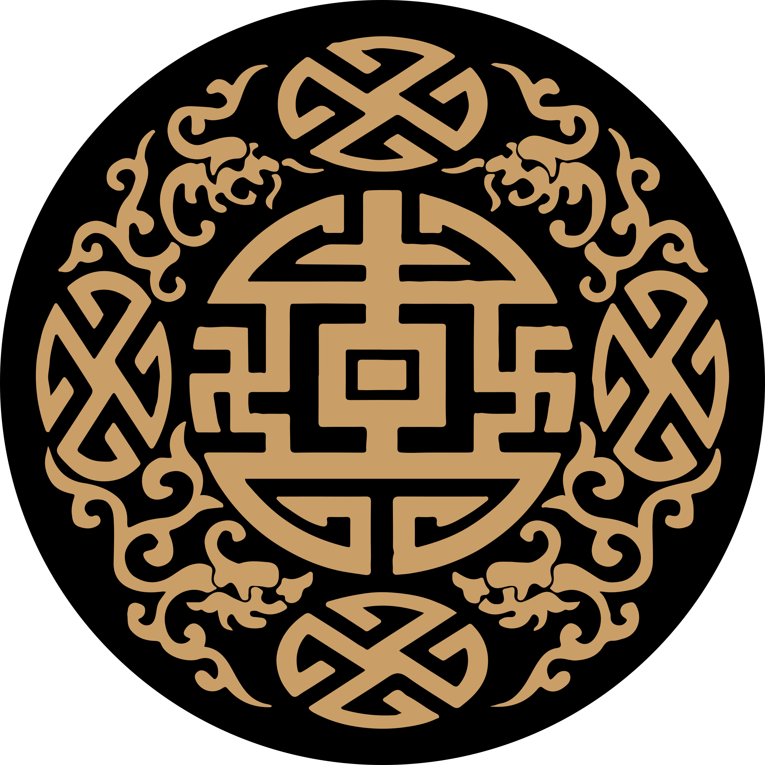 Kultūros simbolio motyvas apskritimo formos vinilo kilimėlis - „Tenstickers“