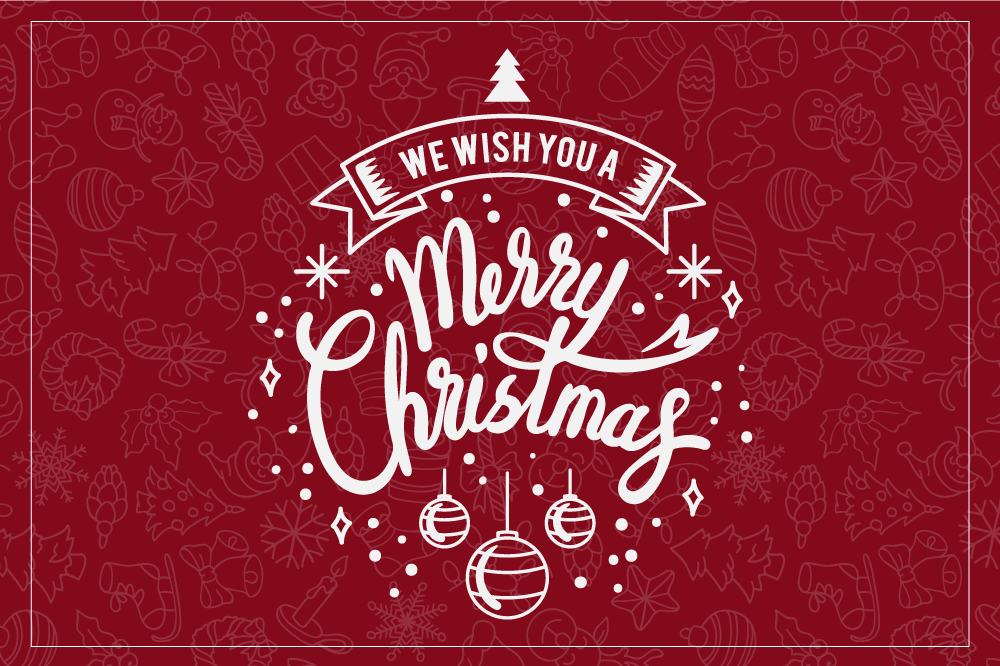 Linksmų šventinių sveikinimų kalėdinis kilimėlis - „Tenstickers“