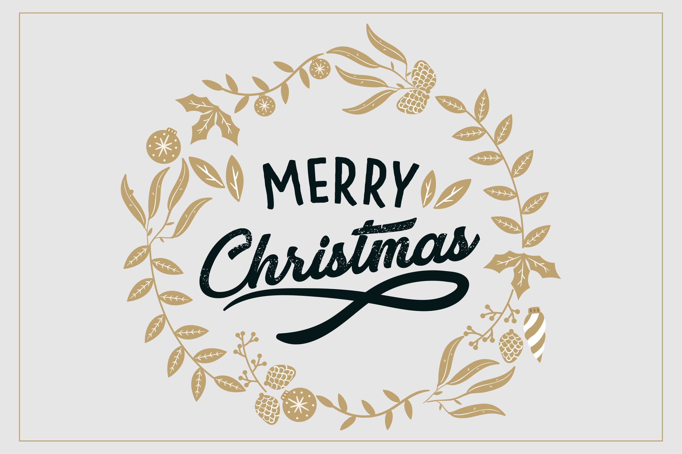 Džiaugsmingas auksinis pasveikinimas kalėdinis kilimėlis - „Tenstickers“