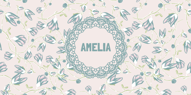 Gėlių dizainas su pavadinimu vinilo kilimėlis miegamajam - „Tenstickers“