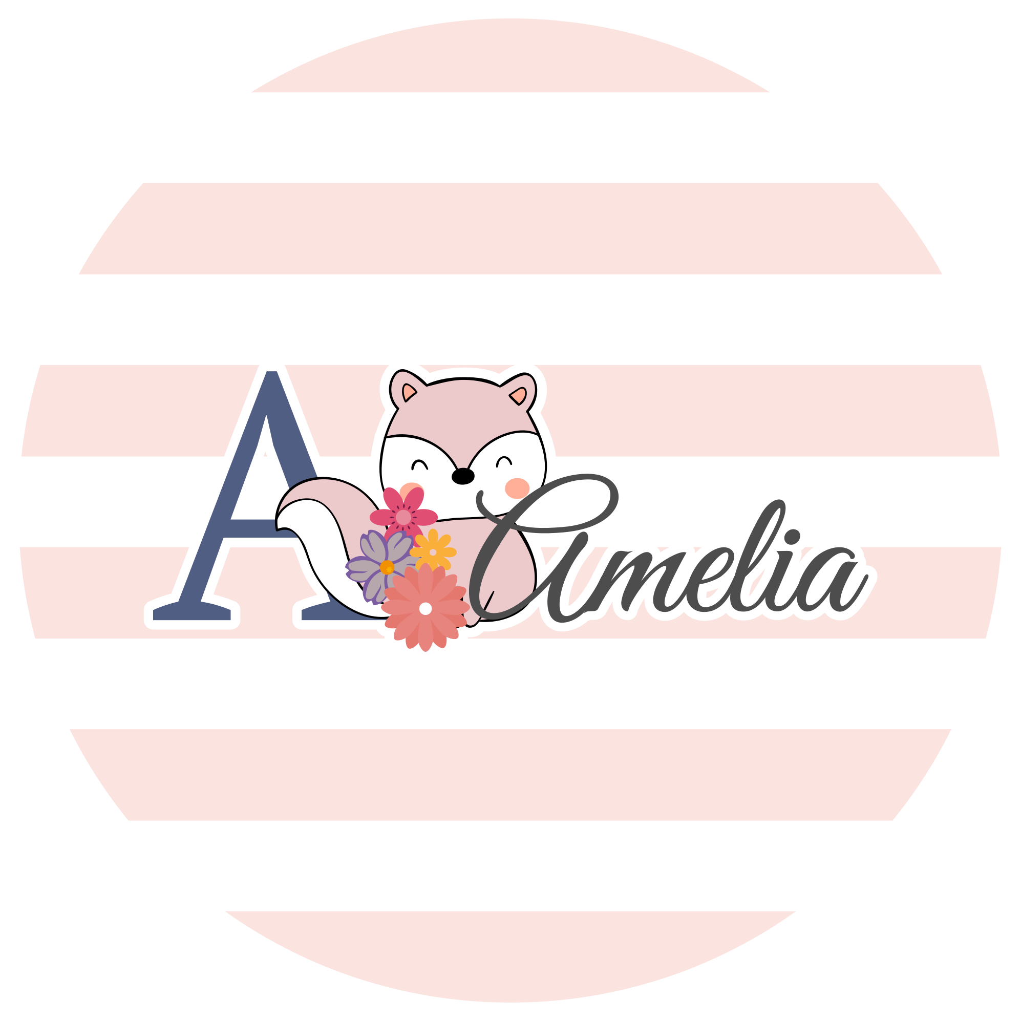 Pritaikomas lapės dizainas vinyl kilimėlis su vardu - „Tenstickers“