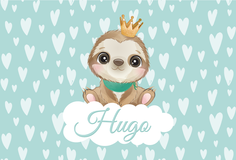 Tinginio jauniklis su vardu kilimas vaiko kambariui - „Tenstickers“