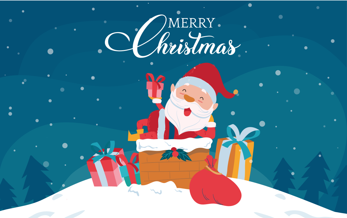 Linksmas kalėdų senelis kalėdinis kilimėlis - „Tenstickers“