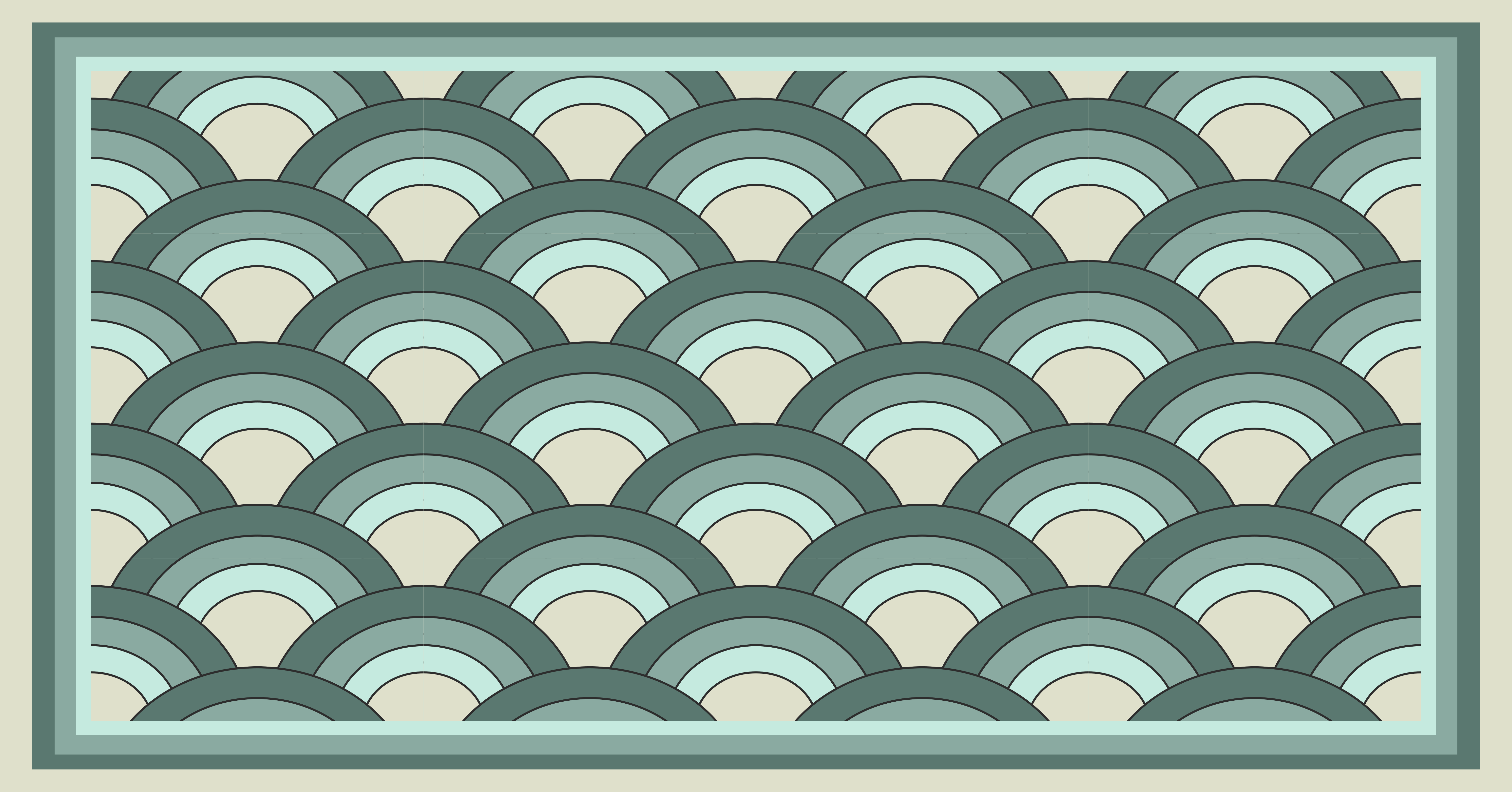 Stilingos geometrinės bangos mozaikinė vinilo kilimėlė - „Tenstickers“