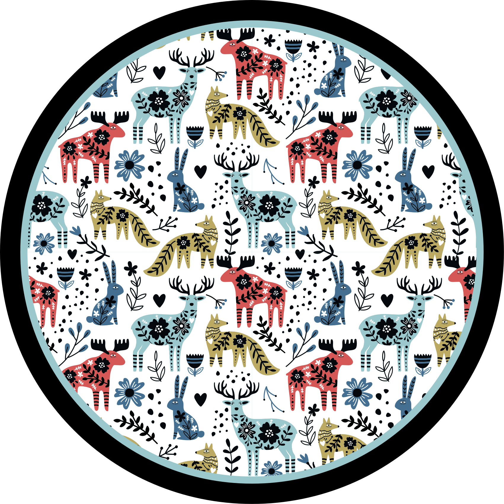 Spalvingi gyvūnų raštai kilimas vaiko kambariui - „Tenstickers“