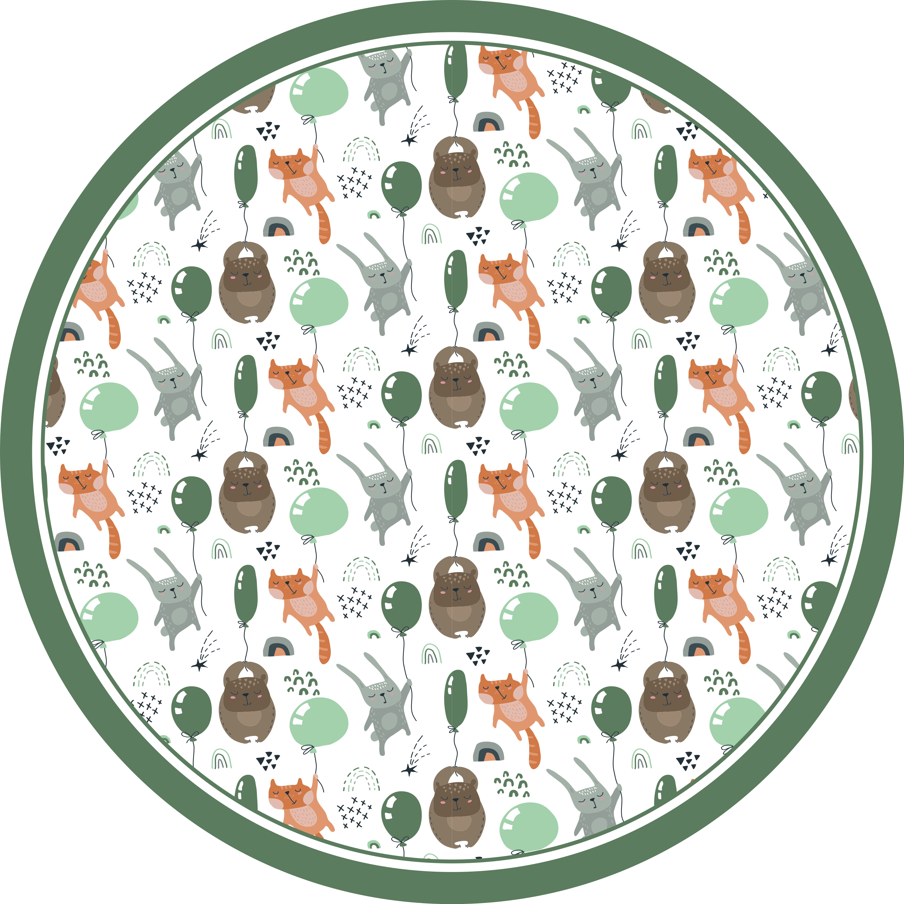 žaismingi gyvūnų balionai vaikų vinilinė kilimėlė - „Tenstickers“