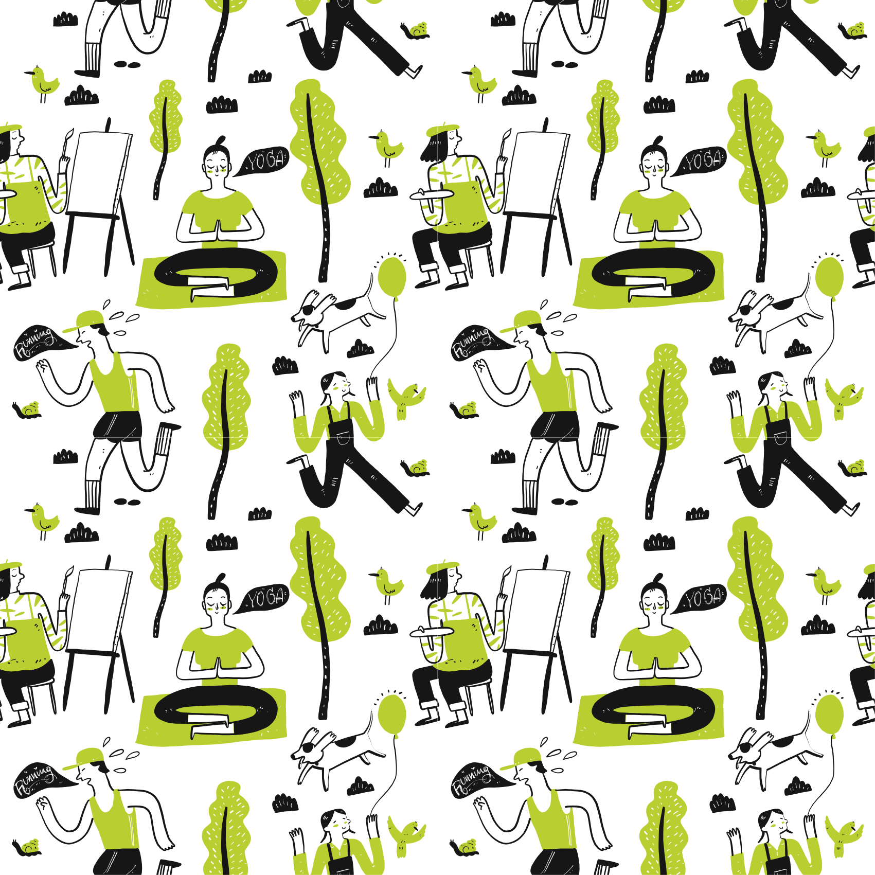 žaismingos miesto scenos tekstūrinis vinilinis kilima - „Tenstickers“