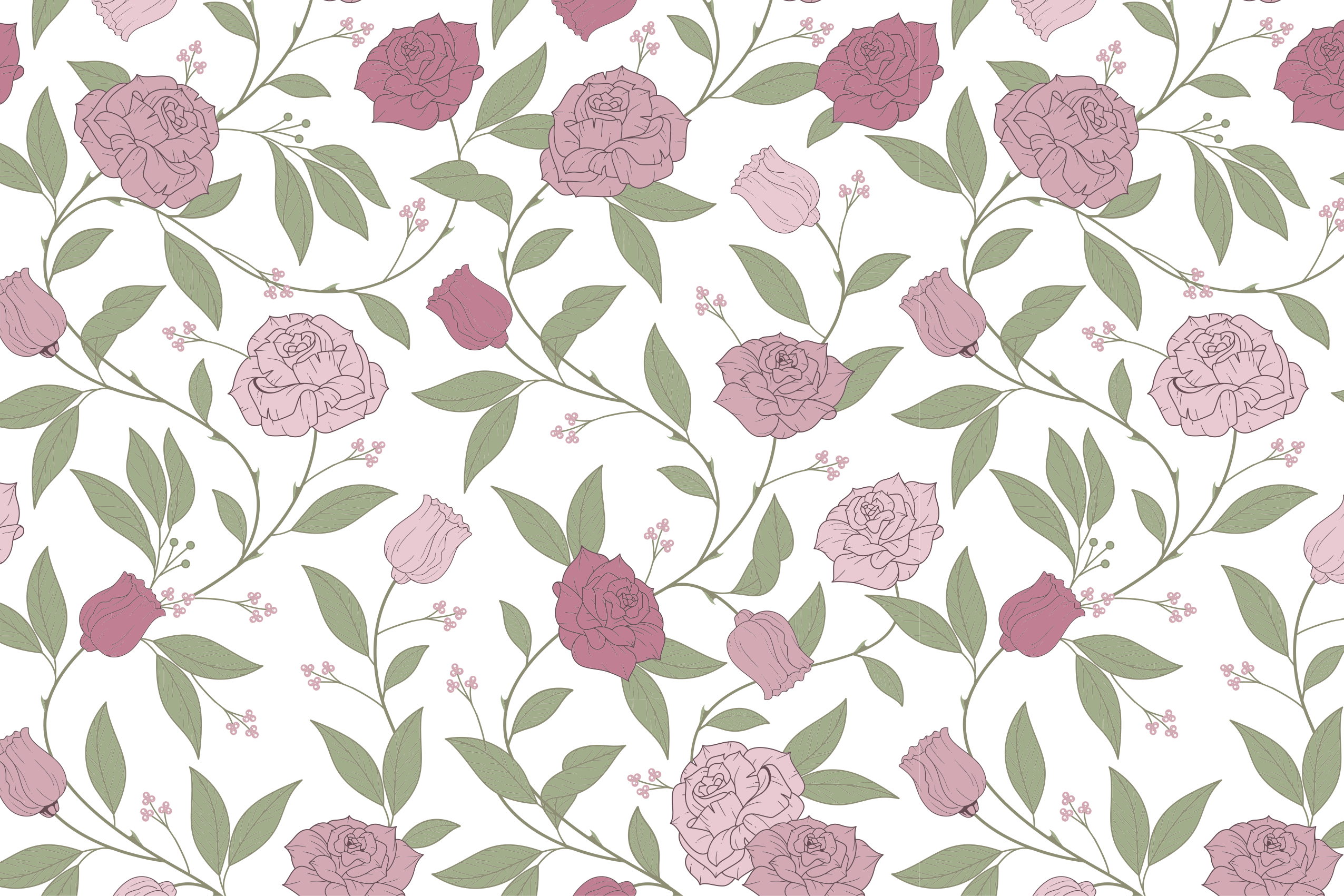 Elegantiškas sodo raštas gėlių rašto kilimėlis - „Tenstickers“