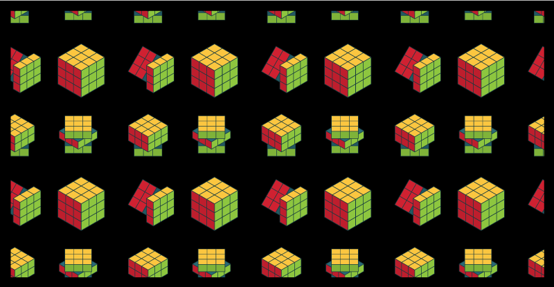 Rubiko kubo schema žaidimų dizaino vinilo kilimėlis - „Tenstickers“
