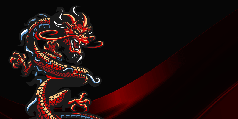 Tamsiai susisukęs drakono gyvūnų kilimas - „Tenstickers“