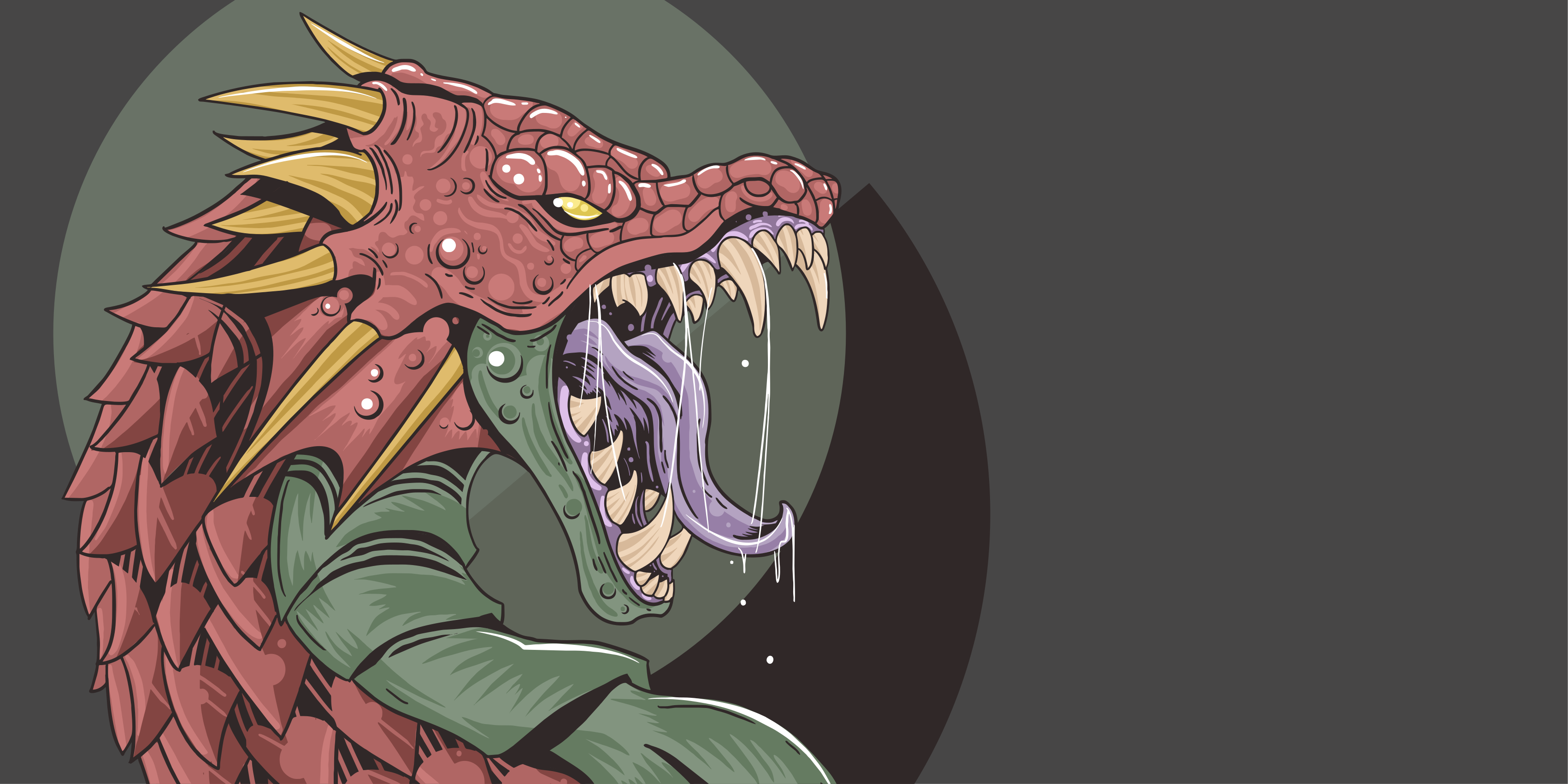 Drakono galvos iliustracija paaugliams vinilo kilimėlis - „Tenstickers“