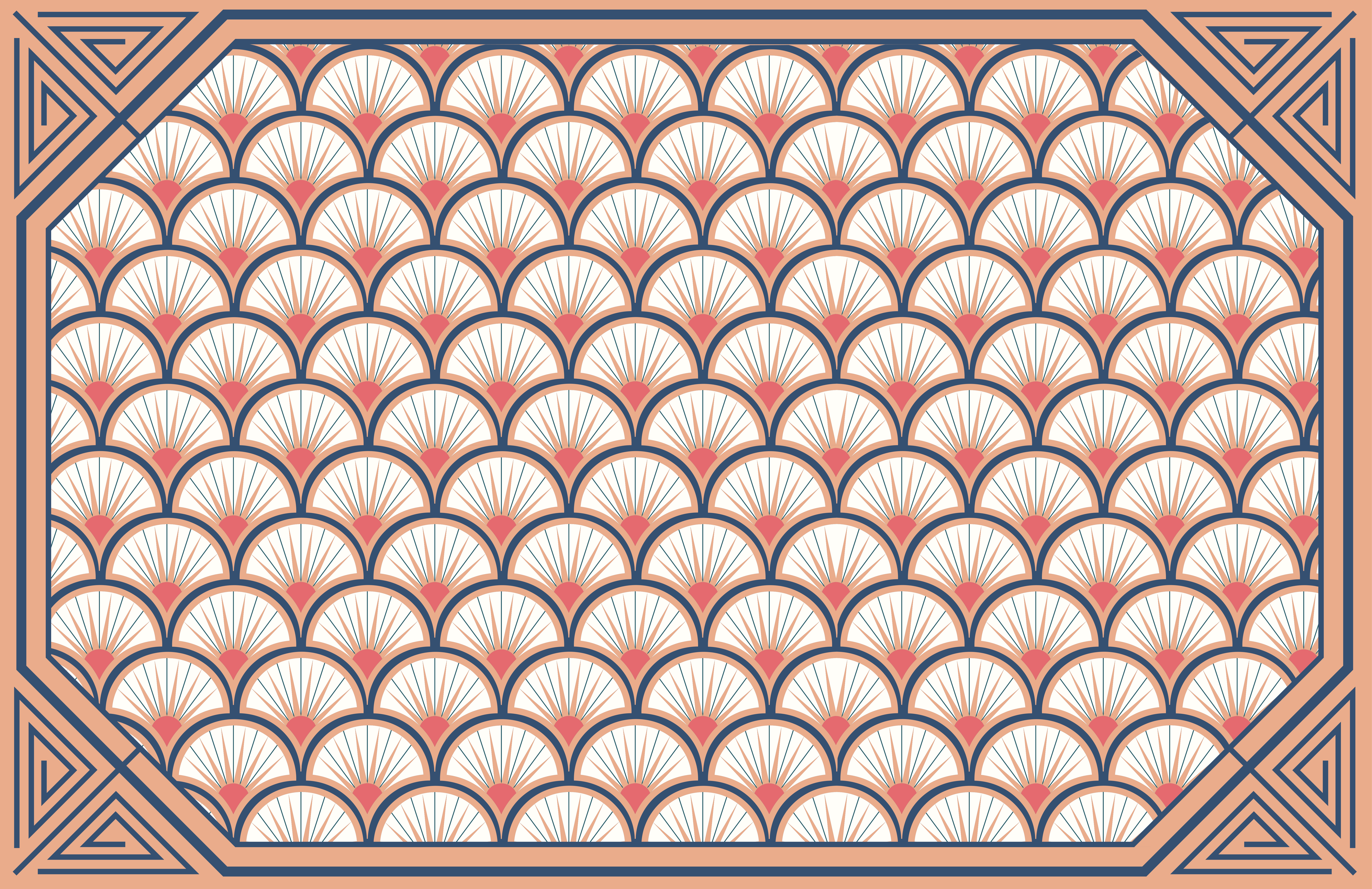 Kriauklės motyvas vinyliniai kilimas su plytelių imitacija - „Tenstickers“