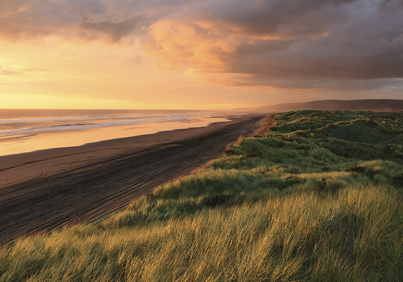 Saulėlydžio paplūdimio peizažas gamtos vinilinis kilimas - „Tenstickers“