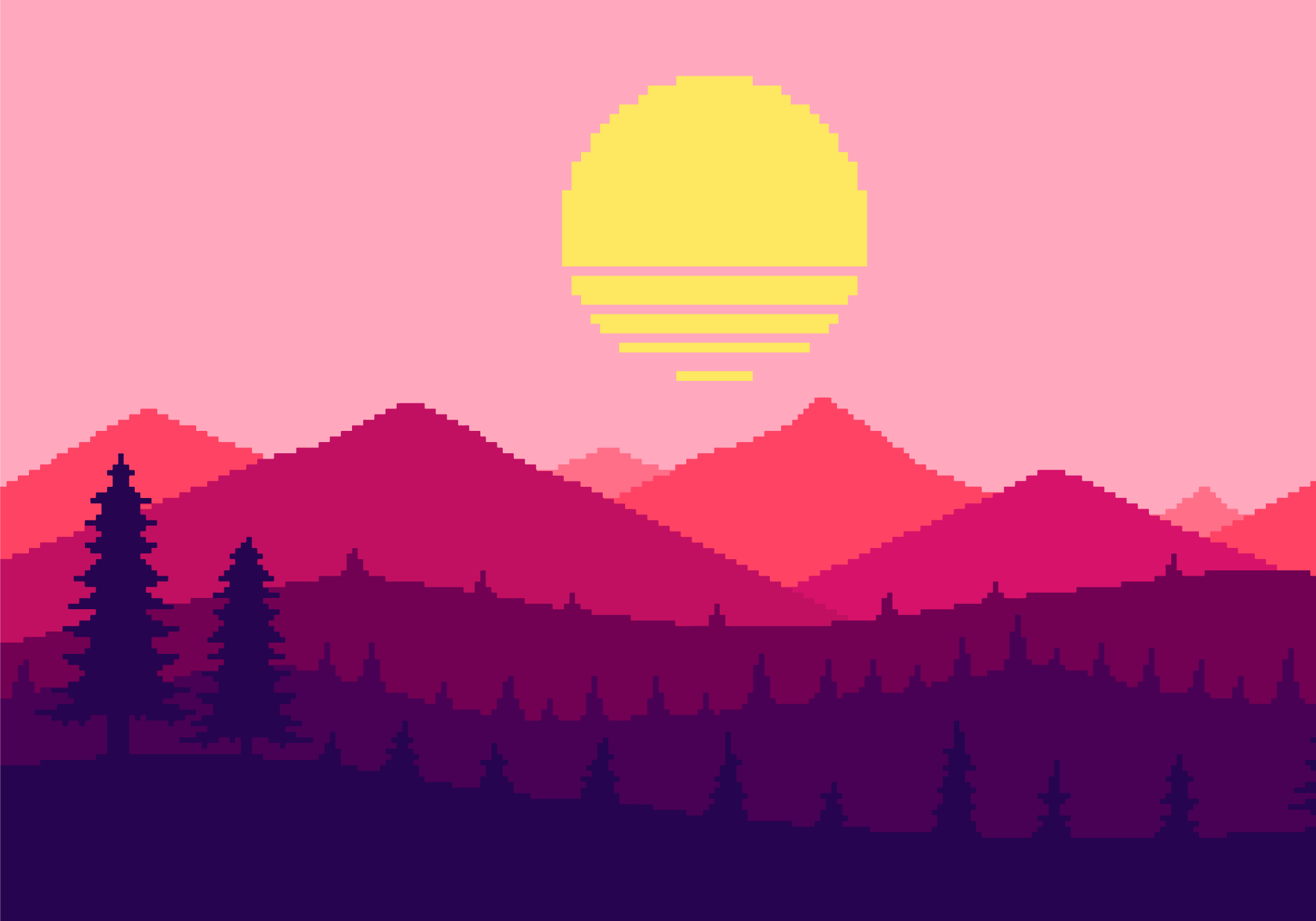 Saulėlydžio kalnų vaizdas gamtos vinilinis kilimas - „Tenstickers“