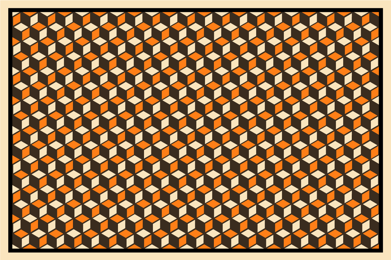 Ryškios šešiakampės formos geometriniai kilimas - „Tenstickers“