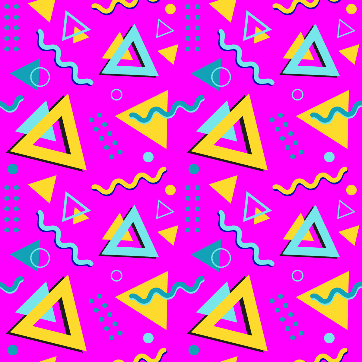 Memphis retro 80 vintažinis kilimėlis - „Tenstickers“