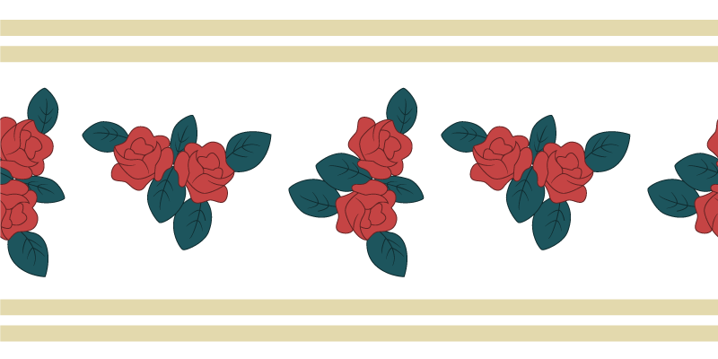 Floral Border Pattern gėlių rašto kilimėlis - „Tenstickers“