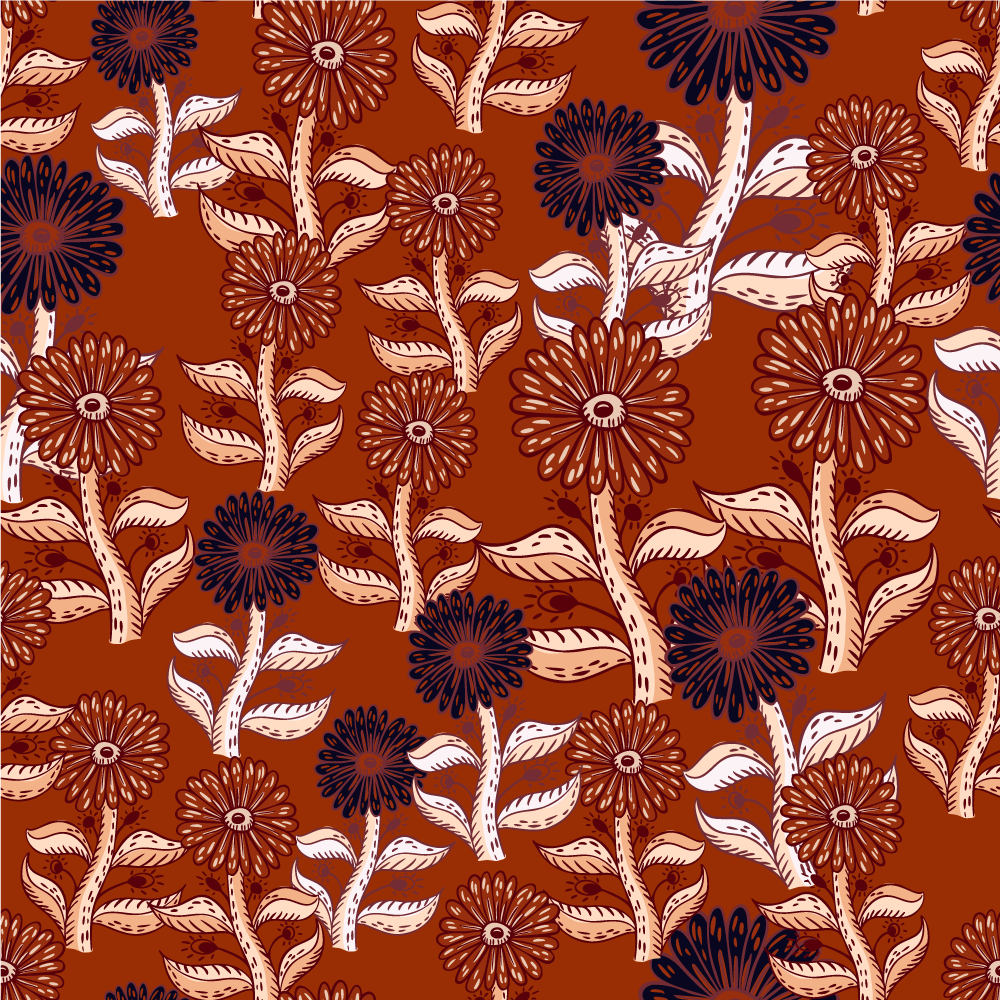 Gėlių raštų harmonija gėlių rašto kilimėlis - „Tenstickers“