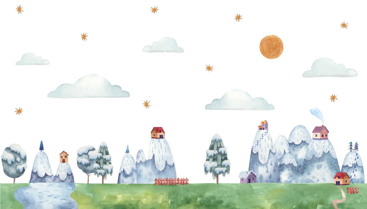 Užburta peizažo scena vaikų vinilinė kilimėlė - „Tenstickers“