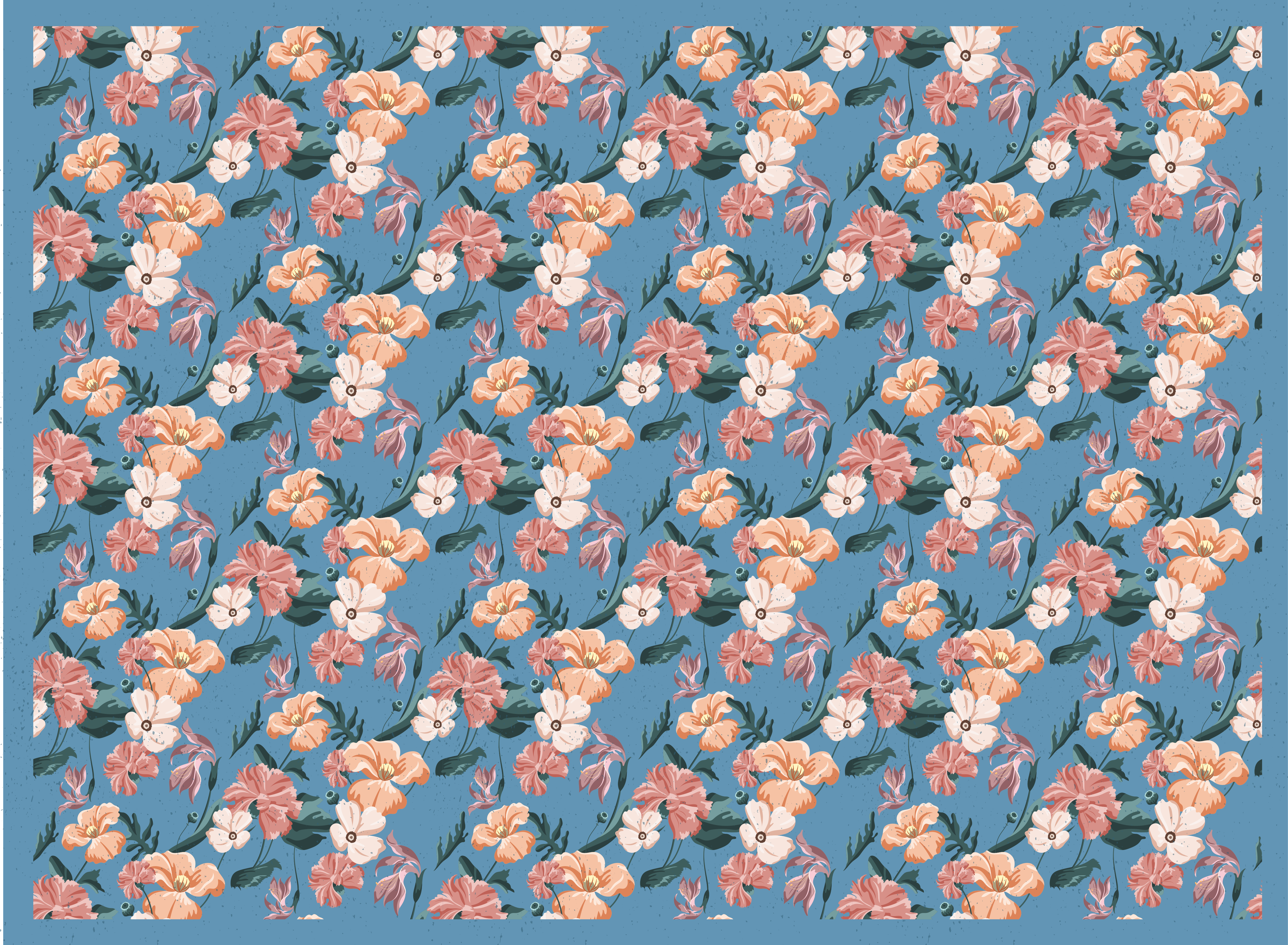 Gėlių žydėjimo raštas gėlių rašto kilimėlis - „Tenstickers“