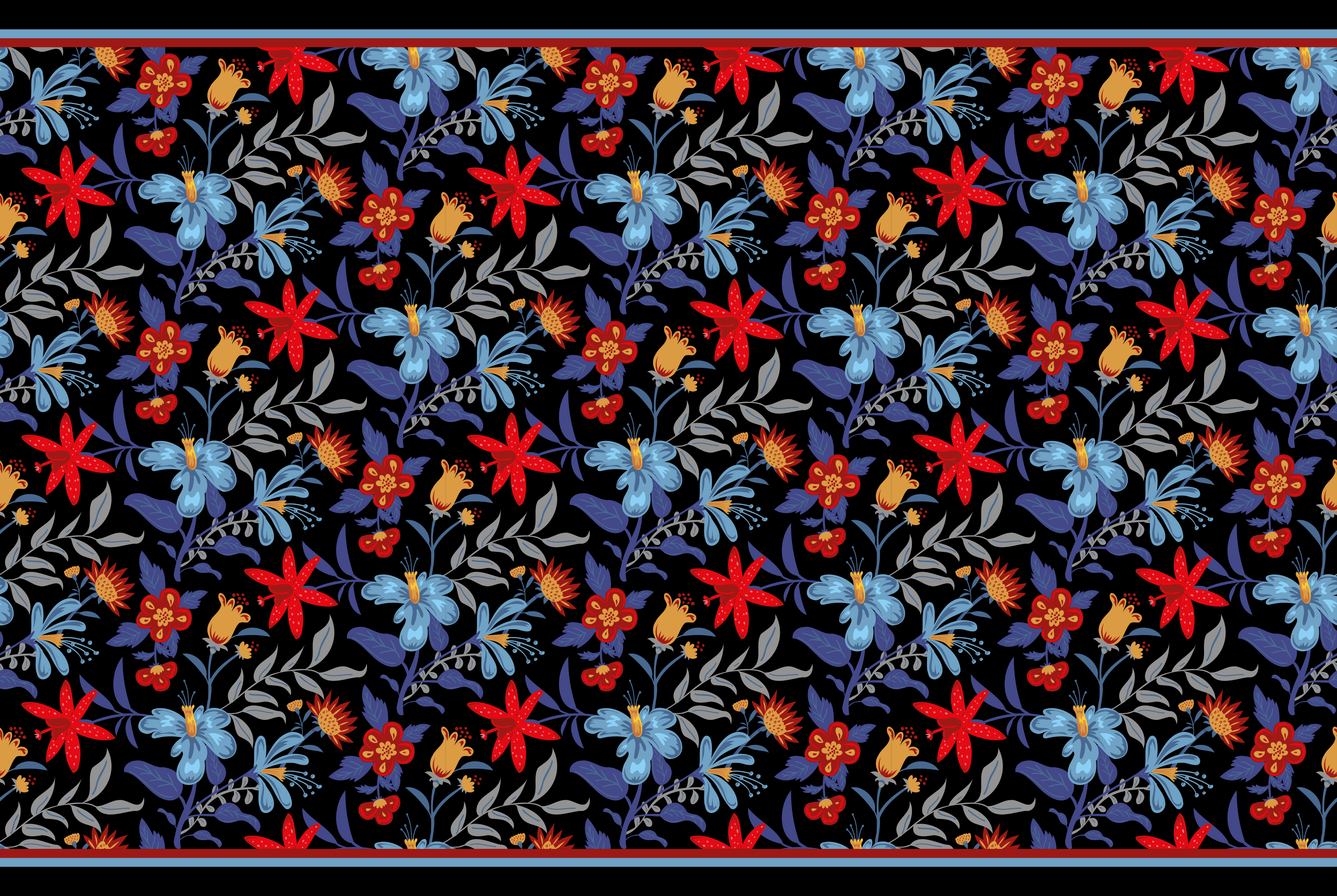 Botaninė elegancija gėlių rašto kilimėlis - „Tenstickers“