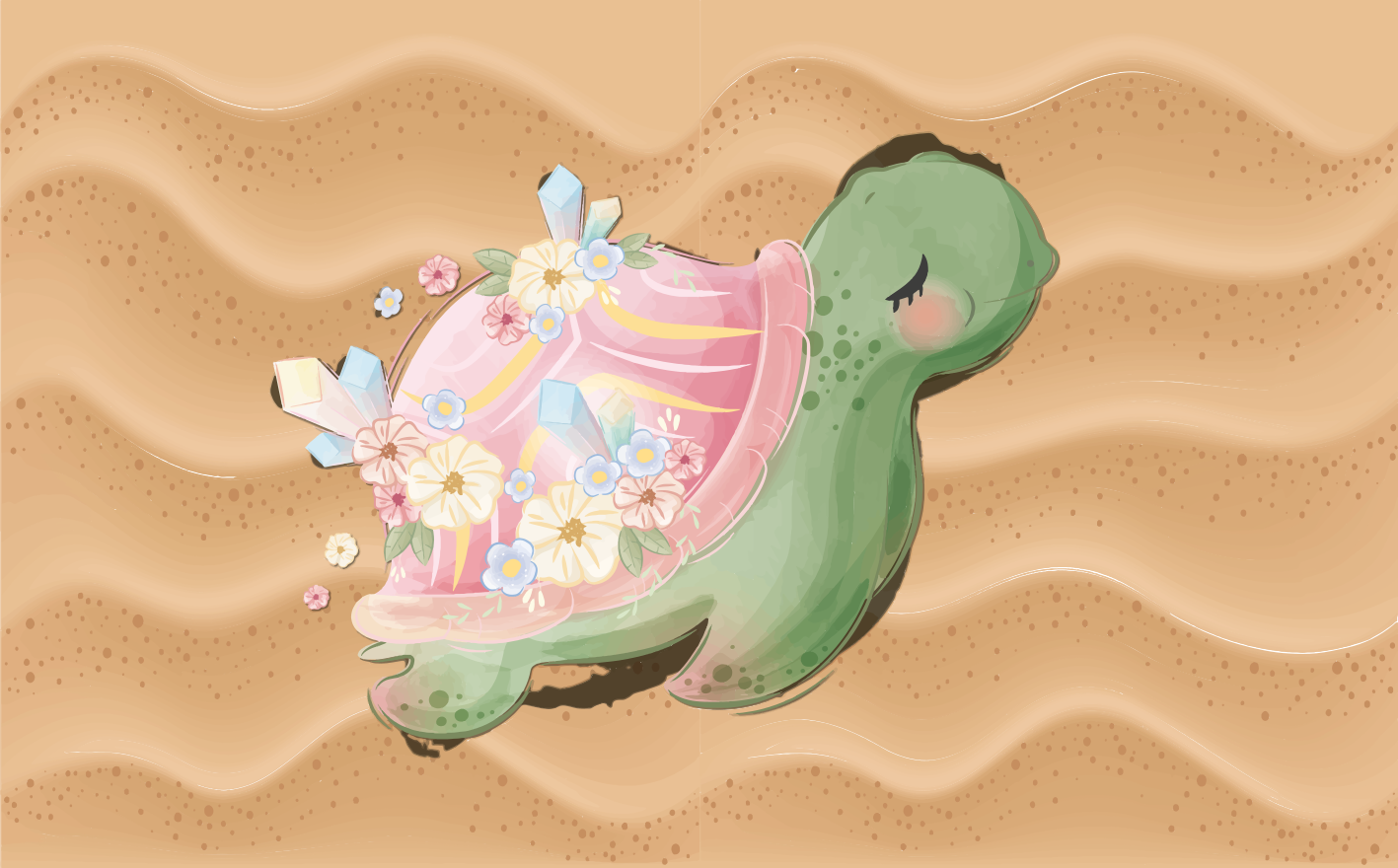 Jūros vėžlių oazė vaikų vinilinė kilimėlė - „Tenstickers“