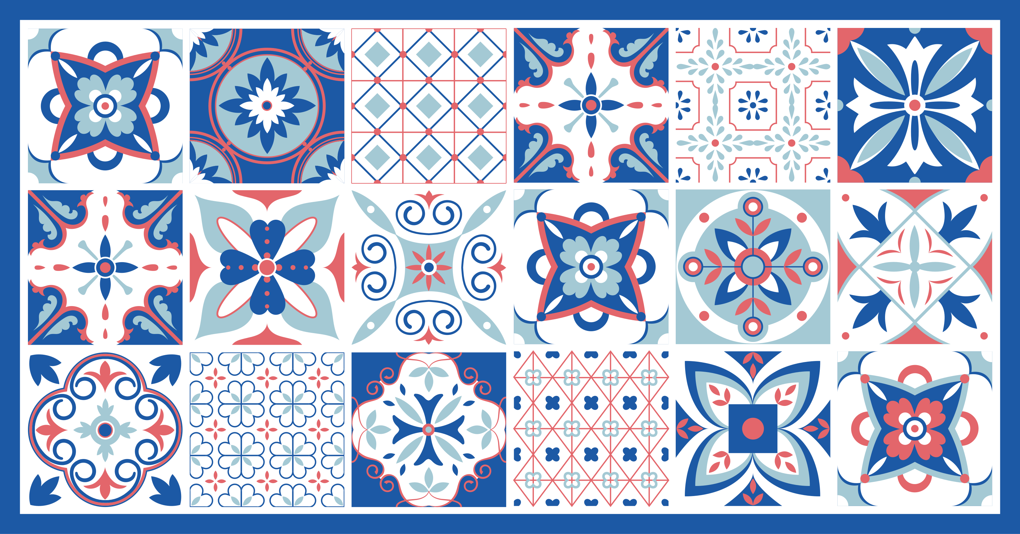 Vinyliniai kilimas su plytelių imitacija ornamental tiles - „Tenstickers“