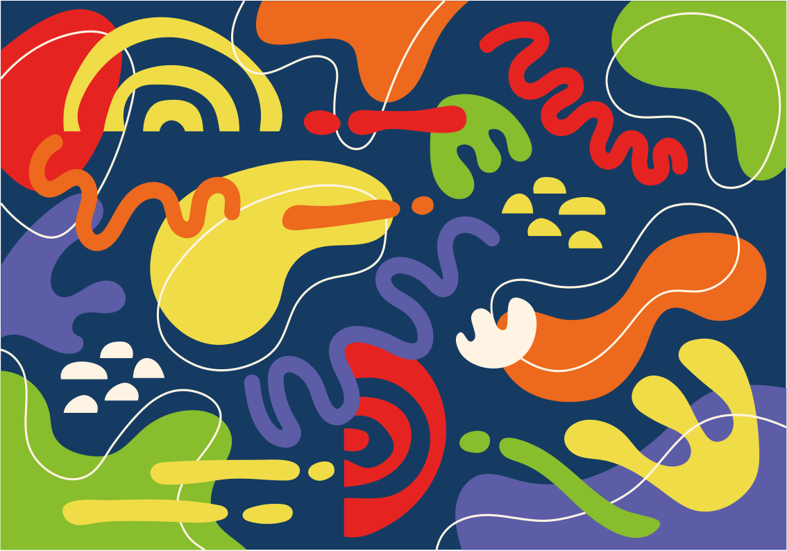 Abstrakčios spalvingos formos geometriniai kilimas - „Tenstickers“