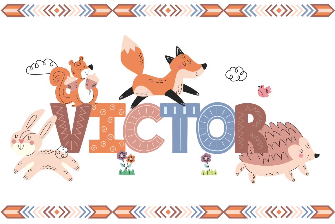 Pritaikomi gyvūnai vinyl kilimėlis su vardu - „Tenstickers“