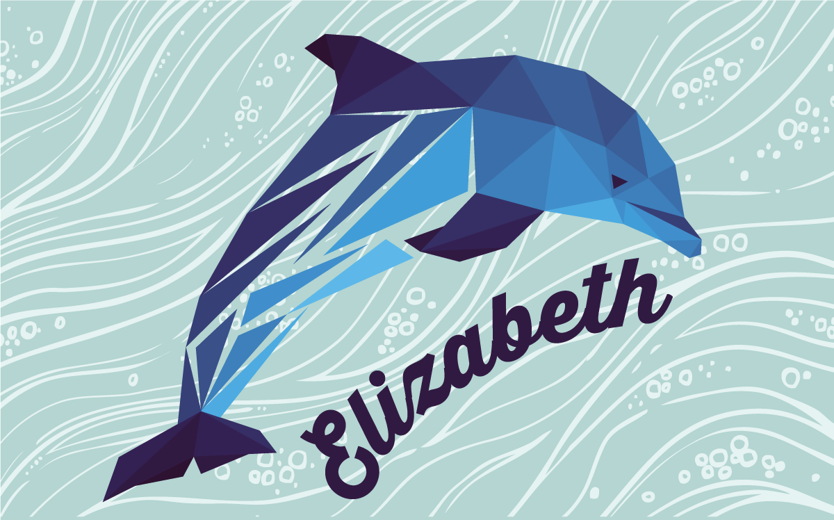 Individualizuotas delfinas vinyl kilimėlis su vardu - „Tenstickers“