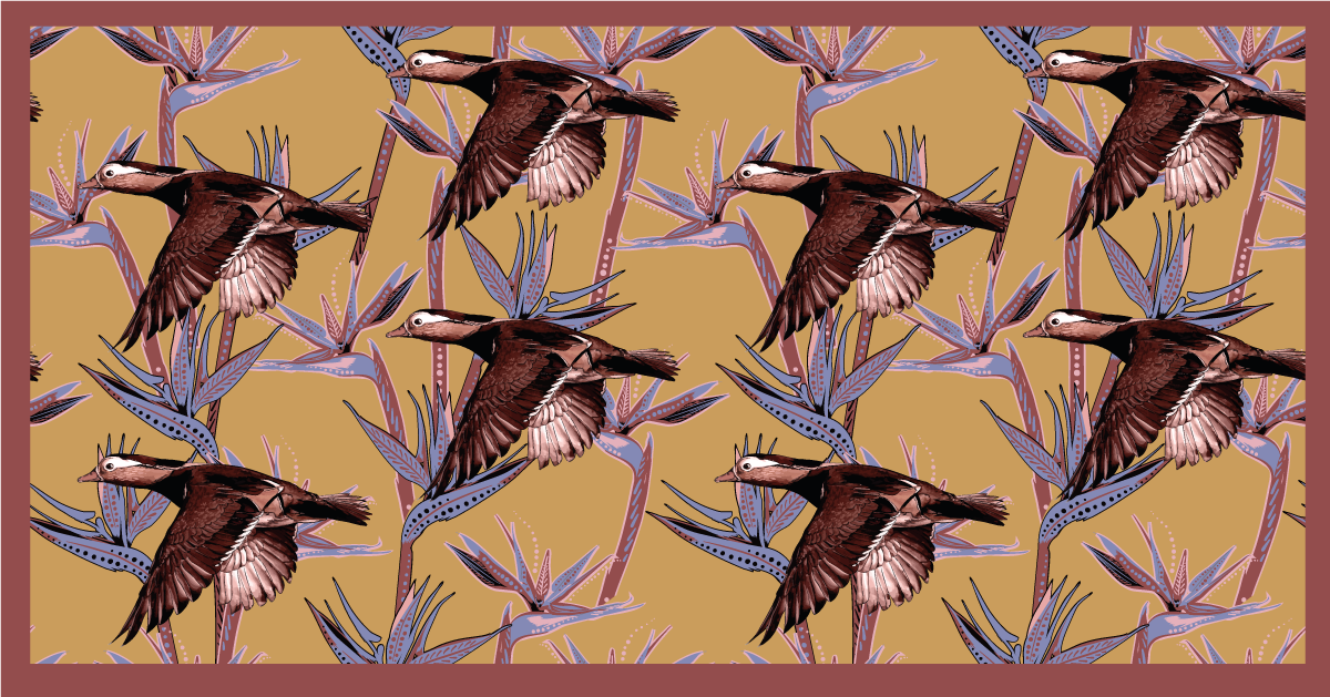 Skraidančių ančių raštas gyvūnų vinilo kilimėlis - „Tenstickers“