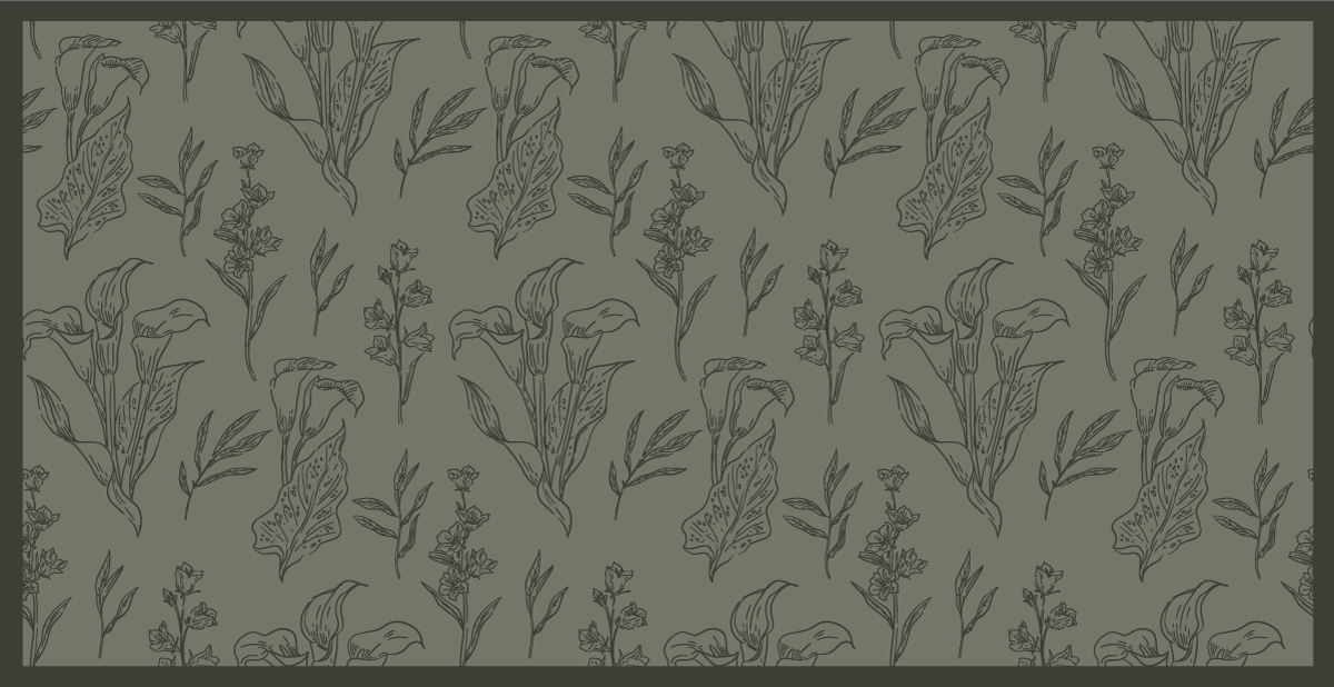 Botaninės iliustracijos gėlių rašto kilimėlis - „Tenstickers“