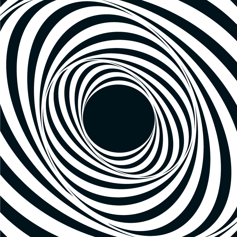 Juodai baltas sūkurinis raštas geometriniai kilimas - „Tenstickers“