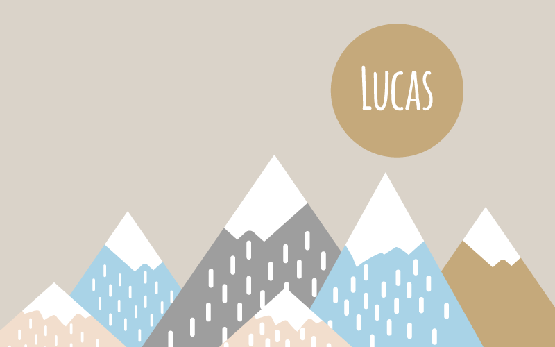 Pritaikomas kalnų peizažas vinyl kilimėlis su vardu - „Tenstickers“