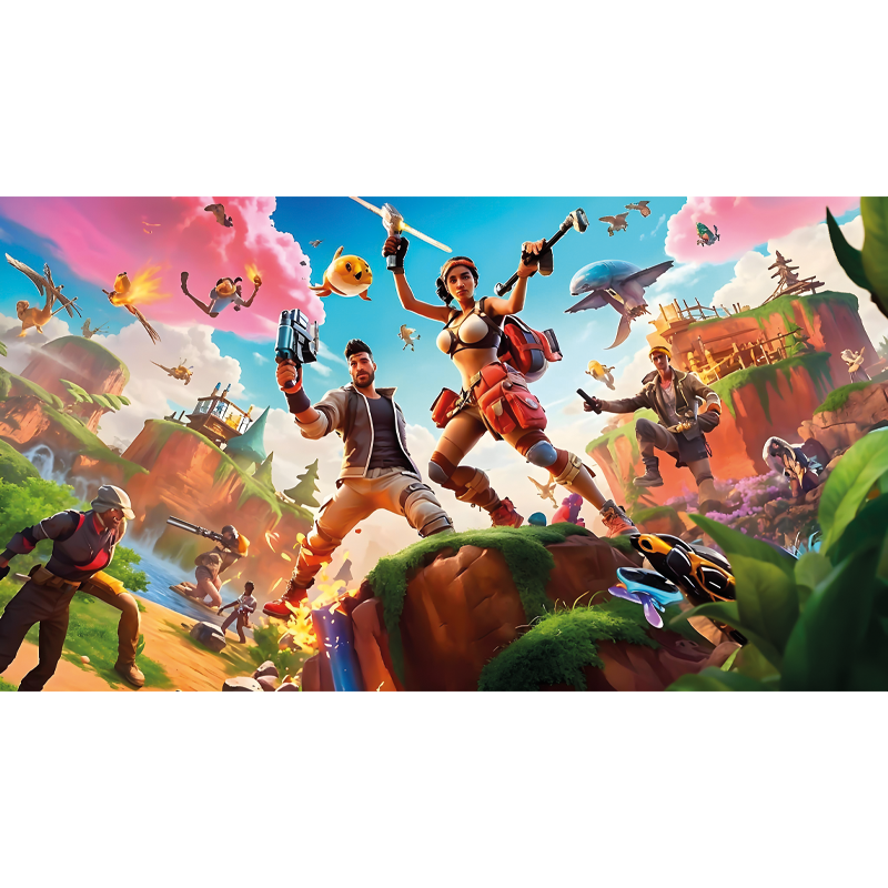 Videžaidžių personažai veiksme Videžaidžių personažai veikia. vin - „Tenstickers“