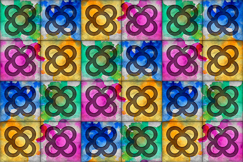 Spalvingas Panoraminis PlytelėsŠviesios spalvos panoraminės plyte - „Tenstickers“