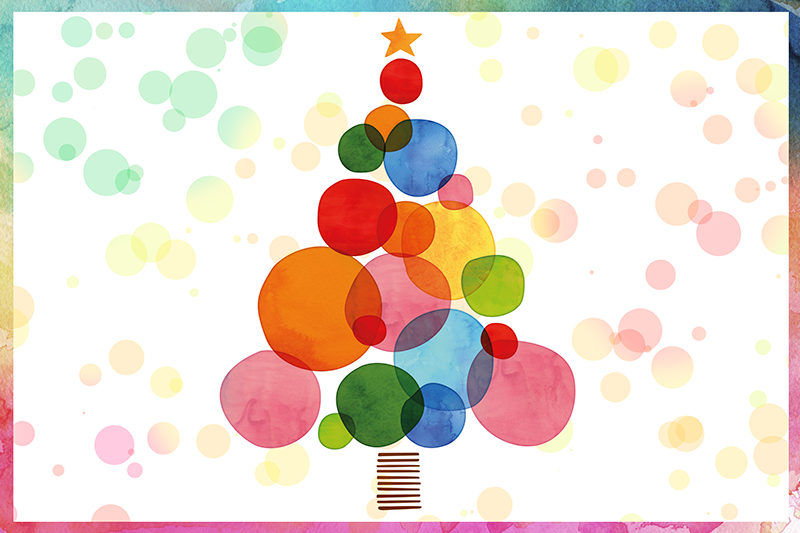 Vandens spalvos eglė kalėdinis kilimėlis - „Tenstickers“