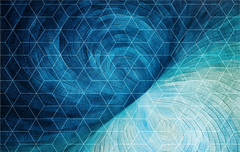 Abstraktus mėlynas fonas vonios kambario vinilo kilimėlis - „Tenstickers“