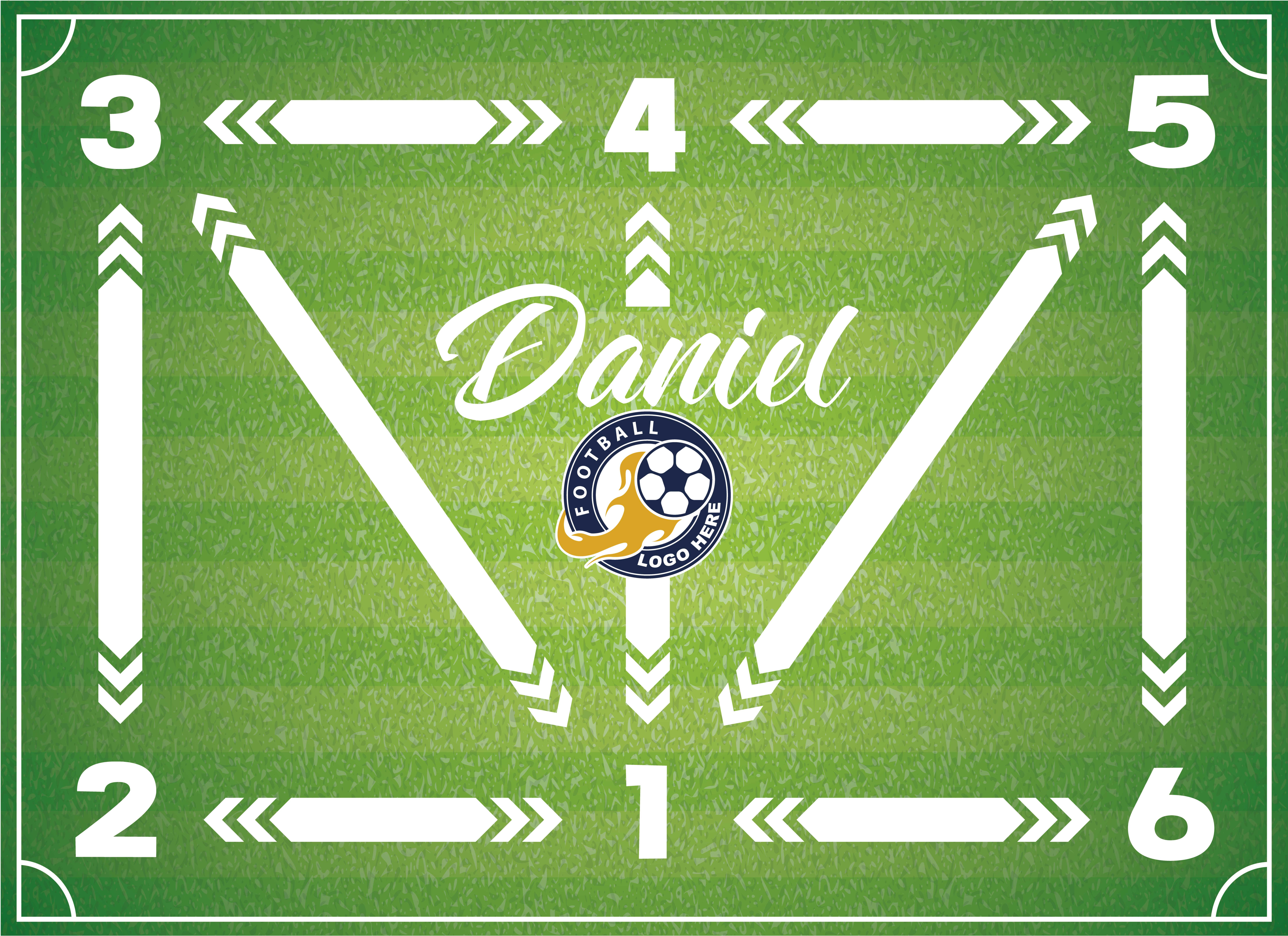 Futbolo treniruotės stačiakampis viniliniai kilimas - „Tenstickers“