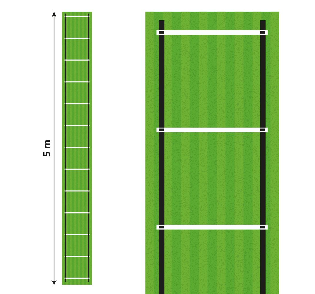 Greičio treniruočių kopėčios 5 metrai paaugliams vinilo kilimėlis - „Tenstickers“
