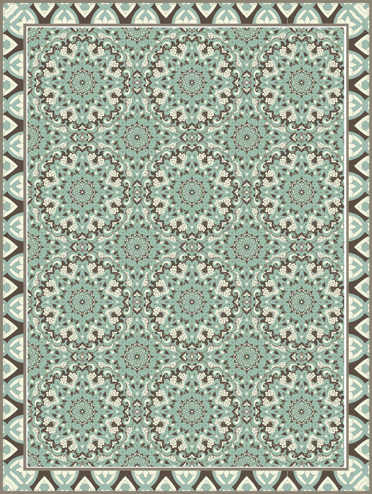 Gėlių plytelių raštas valgomosios kambario kilimas - „Tenstickers“